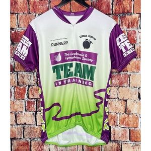 Bioderm Men’s XL Cycling Jersey 3/4 Zip Shirt Pockets Leukemia Lymphoma Society